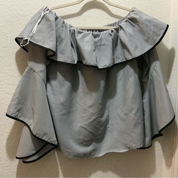 KONTROL Polyester Blouse with Bell-Type Sleeves size L - Picture 2 of 11